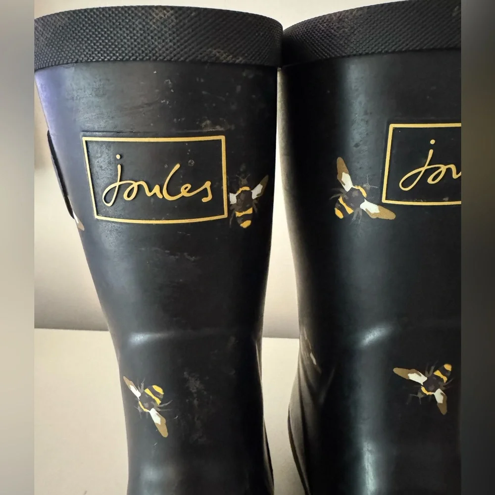 Joules Navy Bee Patterned Rain Boots - Picture 2 of 6